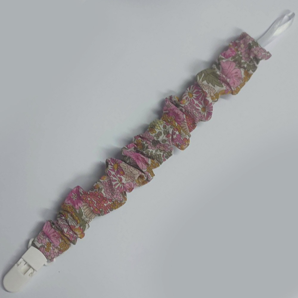 Chupetero fruncido Liberty Ciara rosa