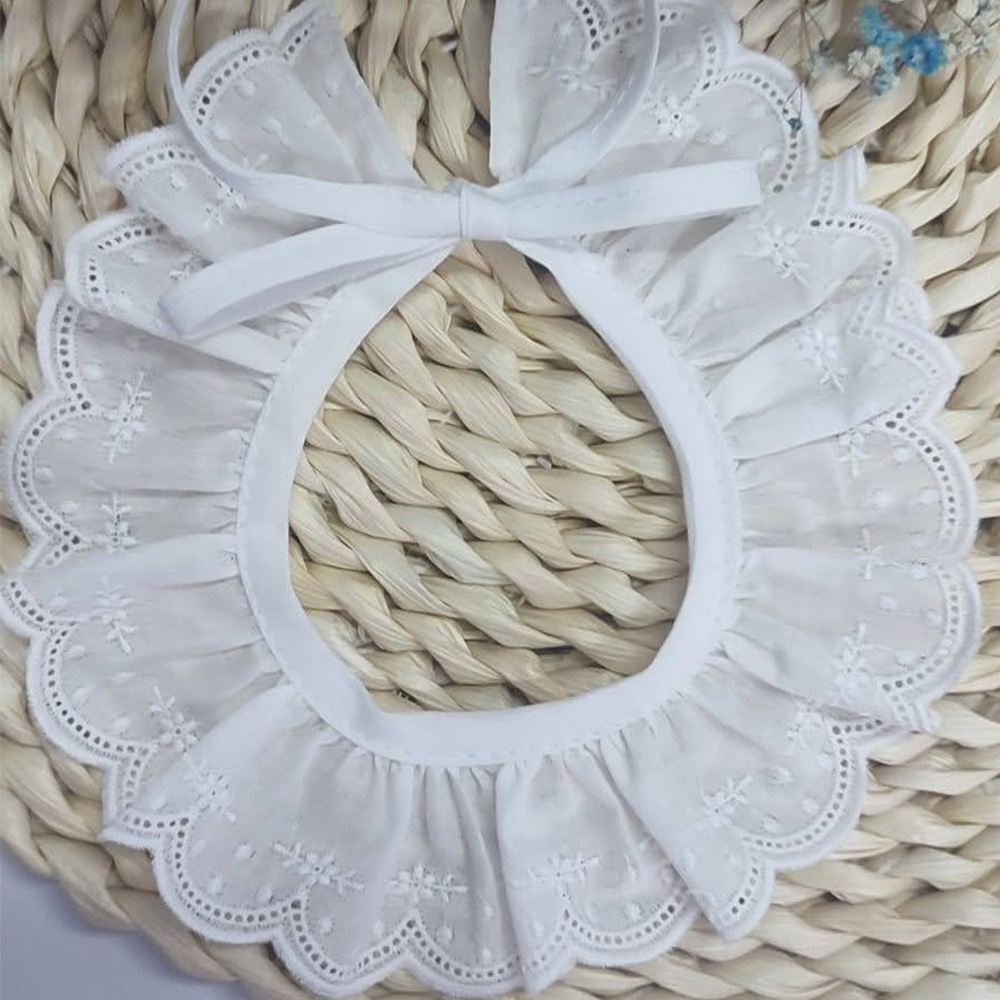 Cuello tira bordada blanco