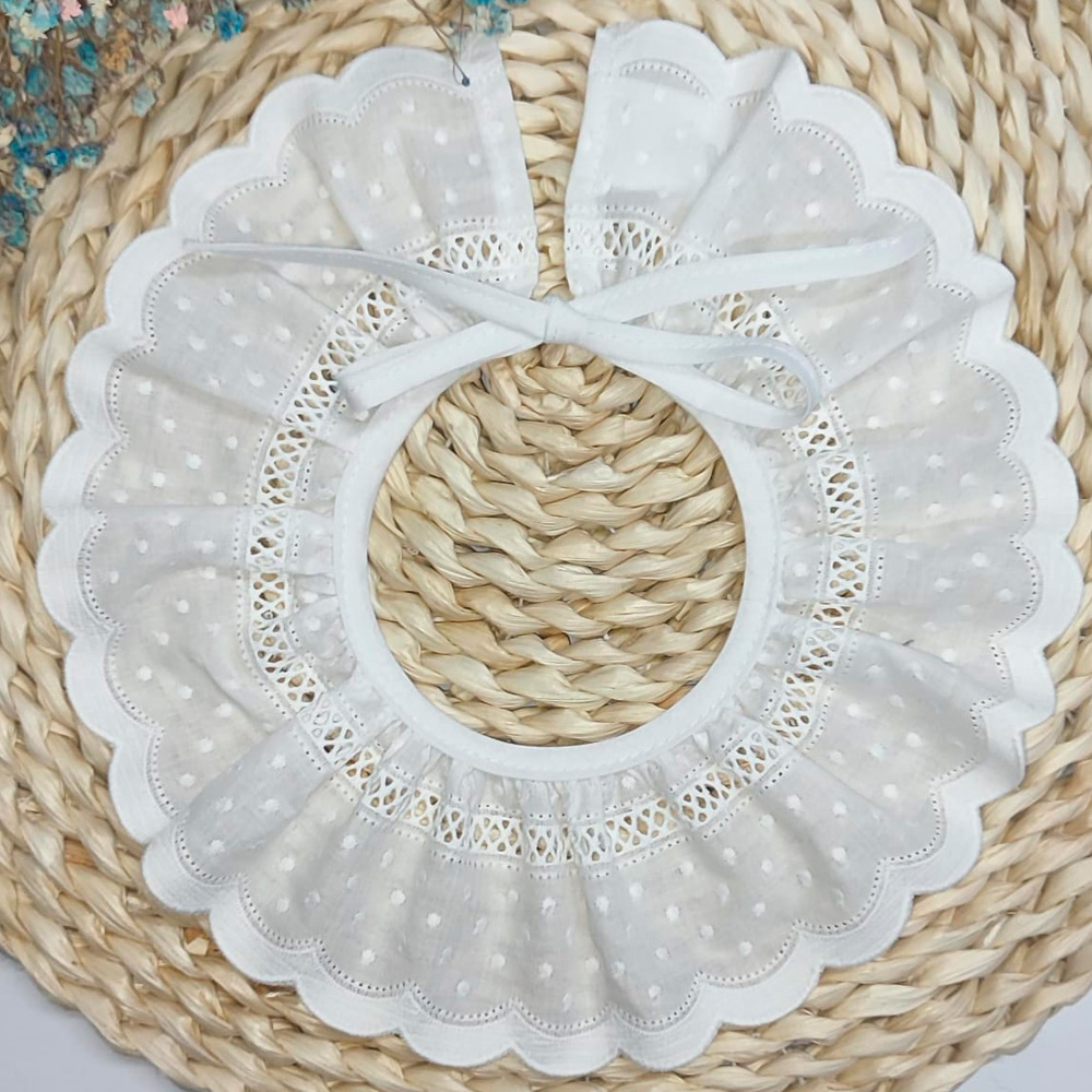 Cuello tira bordada blanco ancho 6cm