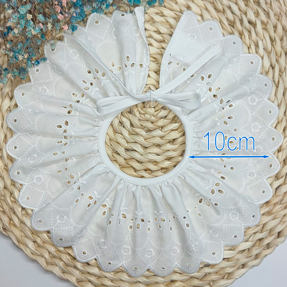 Cuello tira bordada blanco ancho 10cm